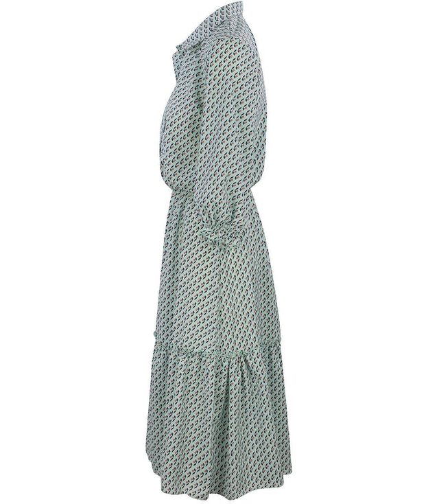 długa sukienka SZMIZJERKA falbanka ROMBY