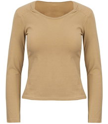 BASIC smooth blouse T-shirt long sleeve COTTON