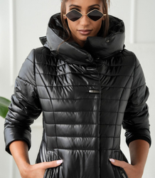 Long elegant quilted insulated coat for women AMELIA