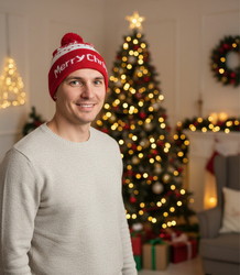 Winter Christmas hat with pom-pom - perfect for preze