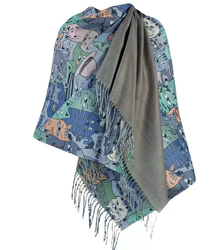 Spring shawl bandana shawl cats viscose cats