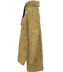 Długi ciepły  sweter bluza Przedłużany TYŁ 