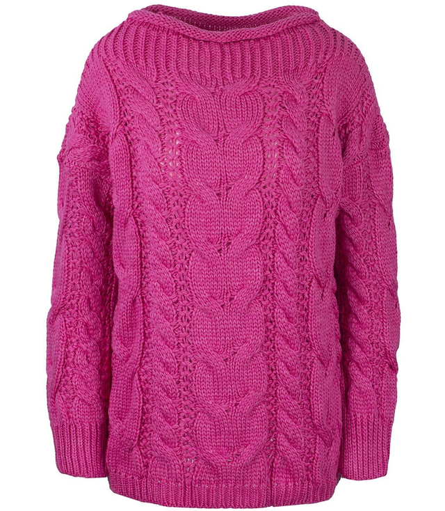 Gruby sweter z warkoczowym SPLOTEM
