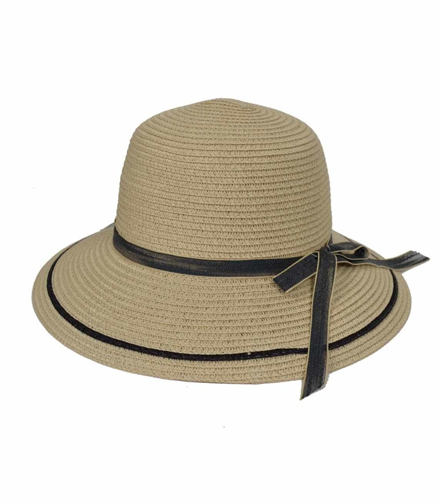 Stylowy kapelusz plażowy słomkowy wstążka